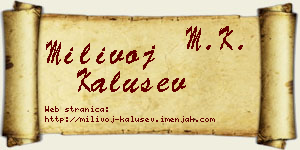 Milivoj Kalušev vizit kartica